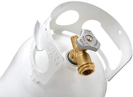 FLAME KING YSN5LB 5 Pound Propane Tank Cylinder  Great For Portable Grills  Fire Pits  Heaters And Overlanding  White