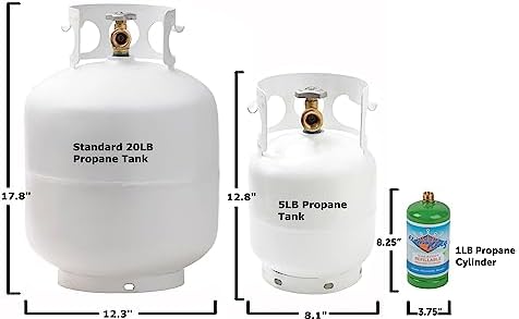 FLAME KING YSN5LB 5 Pound Propane Tank Cylinder  Great For Portable Grills  Fire Pits  Heaters And Overlanding  White