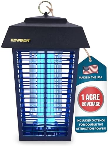 Flowtron Bug Zapper  1 Acre of Outdoor Coverage with Powerful 40W Bulb & 5600V Instant Killing Grid  Electric Insect  Fly & Mosquito Zapper  Made in The USA