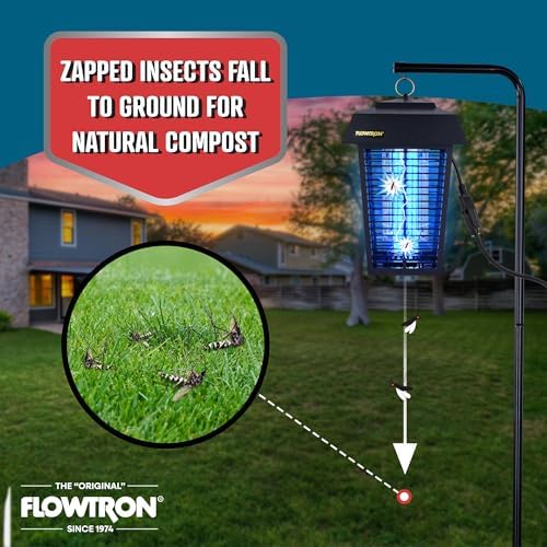 Flowtron Bug Zapper  1 Acre of Outdoor Coverage with Powerful 40W Bulb & 5600V Instant Killing Grid  Electric Insect  Fly & Mosquito Zapper  Made in The USA