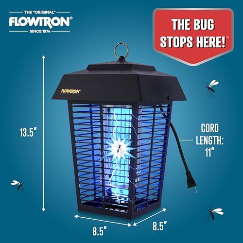Flowtron Bug Zapper  1 Acre of Outdoor Coverage with Powerful 40W Bulb & 5600V Instant Killing Grid  Electric Insect  Fly & Mosquito Zapper  Made in The USA
