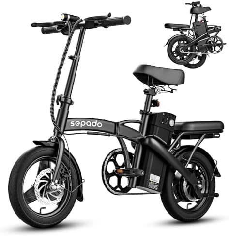 Folding Electric Bike for Adults 750W Peak Motor 20mph Speed 36V Removeable Battery 40miles PAS Range 14 inch Compact Foldable Electric Bike Folding ebike Adults for Riding Commuting