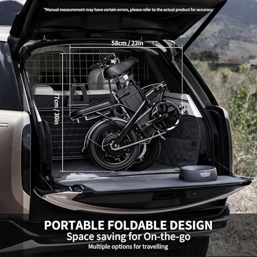 Folding Electric Bike for Adults 750W Peak Motor 20mph Speed 36V Removeable Battery 40miles PAS Range 14 inch Compact Foldable Electric Bike Folding ebike Adults for Riding Commuting