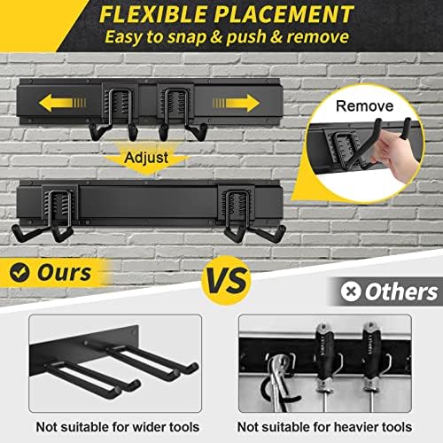 Garage Storage  Garage Organization  Wall Mount Garden Tool Organizer 48 Inches  Max 440lbs Adjustable Metal Hooks  Yard Shed Rack  Tool Holder for Hanging Rake Broom Mop Snowboard  Home Gift