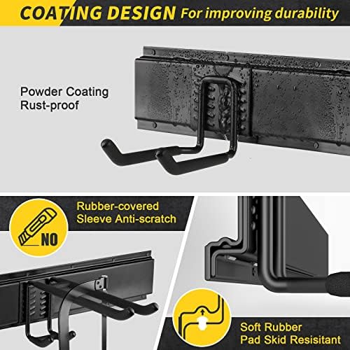 Garage Storage  Garage Organization  Wall Mount Garden Tool Organizer 48 Inches  Max 440lbs Adjustable Metal Hooks  Yard Shed Rack  Tool Holder for Hanging Rake Broom Mop Snowboard  Home Gift