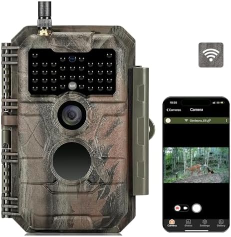 GardePro E6 Trail Camera WiFi 48MP 1296P Game Camera with No Glow Night Vision Motion Activated Waterproof for Wildlife Deer Scouting Hunting or Property Security  Camo