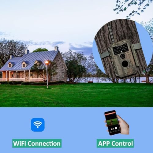 GardePro E6 Trail Camera WiFi 48MP 1296P Game Camera with No Glow Night Vision Motion Activated Waterproof for Wildlife Deer Scouting Hunting or Property Security  Camo