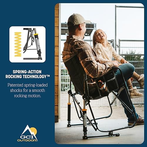 GCI Outdoor Freestyle Rocker XL Portable Folding Rocking Chair and Outdoor Camping Chair