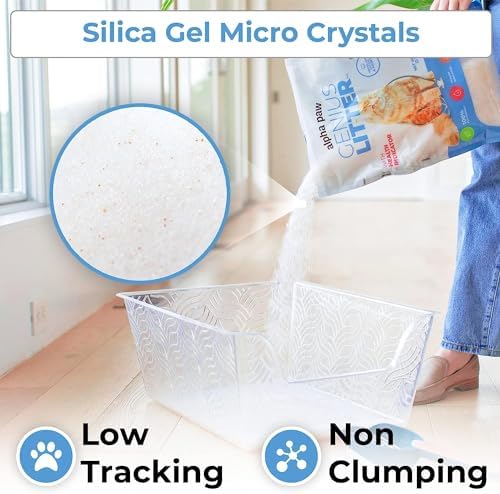 Genius Litter Health Indicating Cat Litter with Non-Clumping Lightweight Color Changing Silica Gel Crystals As Seen on Shark Tank Non Clumping Super Absorbent Odor Control (3 Bag (18lb))