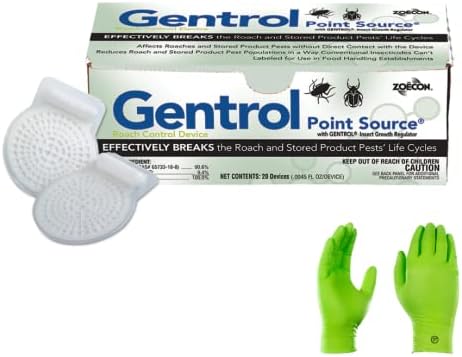 Gentrol Point Source IGR Discs ZOE1007 (20 Pack) German Cockroach Growth Regulator - with USA Supply Gloves & Pest Identification Card - Product is Non-perishable