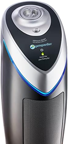 GermGuardian Air Purifier with HEPA 13 Filter  Removes 99.97% of Pollutants  Covers Large Room up to 743 Sq. Foot Room in 1 Hr  UV-C Light Helps Reduce Germs  Zero Ozone Verified  22"  Gray  AC4825E