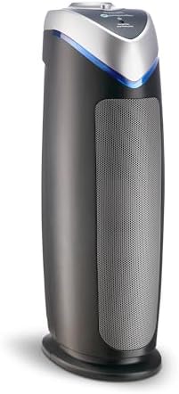 GermGuardian Air Purifier with HEPA 13 Filter  Removes 99.97% of Pollutants  Covers Large Room up to 743 Sq. Foot Room in 1 Hr  UV-C Light Helps Reduce Germs  Zero Ozone Verified  22"  Gray  AC4825E