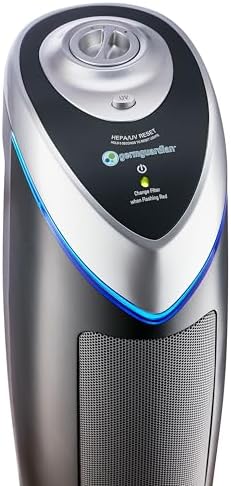 GermGuardian Air Purifier with HEPA 13 Filter  Removes 99.97% of Pollutants  Covers Large Room up to 743 Sq. Foot Room in 1 Hr  UV-C Light Helps Reduce Germs  Zero Ozone Verified  22"  Gray  AC4825E