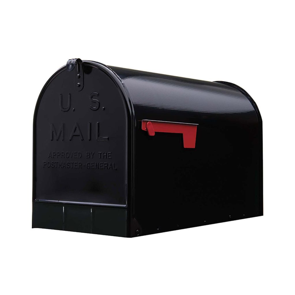 Gibraltar Mailboxes Stanley Jumbo Black Galvanized Steel Post Mount Mailbox, Extra-Large Capacity