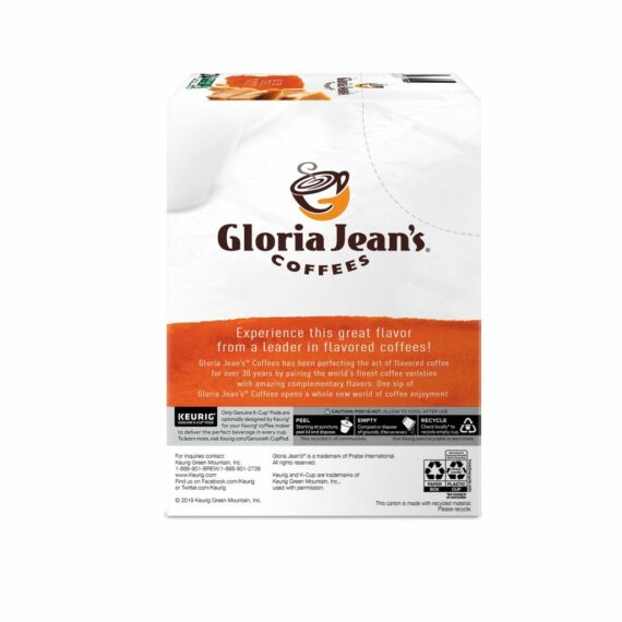 Gloria Jean's Butter Toffee Medium Roast Coffee K-Cup Pods, 96 Count, Arabica, Recyclable