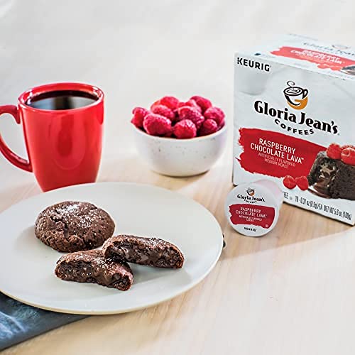 Gloria Jean's Raspberry Chocolate Lava Medium Roast K-Cup Pods, 96 Count, Keurig Compatible Coffee