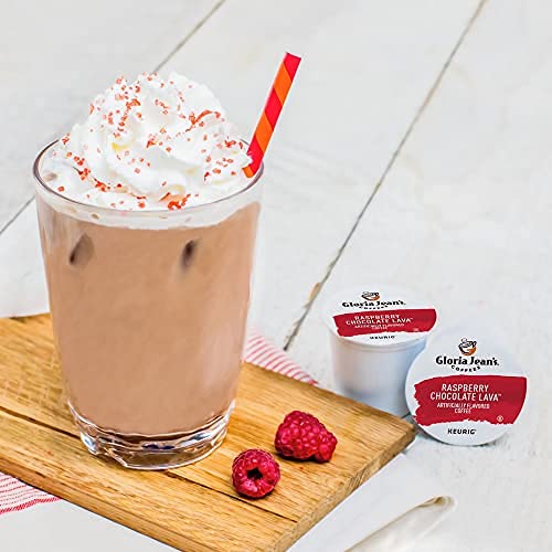 Gloria Jean's Raspberry Chocolate Lava Medium Roast K-Cup Pods, 96 Count, Keurig Compatible Coffee