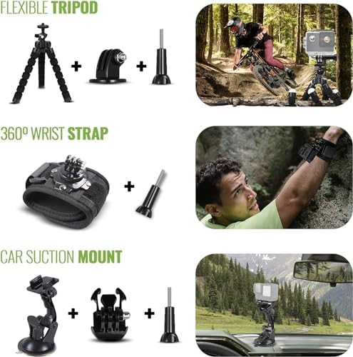 GoPro HERO12 (Hero 12) Black – Waterproof Action Camera with 5.3K HDR Video  27MP Photos  1/1.9″ Image Sensor  Live Streaming  Webcam  Stabilization + 64GB Card & 50 Piece Accessory Kit – Bundle