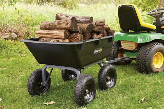 Gorilla Carts Heavy-Duty Poly Yard Dump Cart | 2-In-1 Convertible Handle, 1200 lbs capacity | GOR6PS model