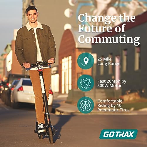 Gotrax G4 Electric Scooter, 10" Pneumatic Tires, Max 25 Mile Range and 20Mph Power