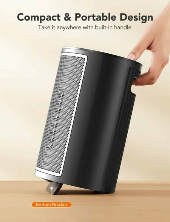 GoveeLife Smart Space Heater 1500W with Thermostat & WiFi, Black - Indoor Electric Heater for Home & Office