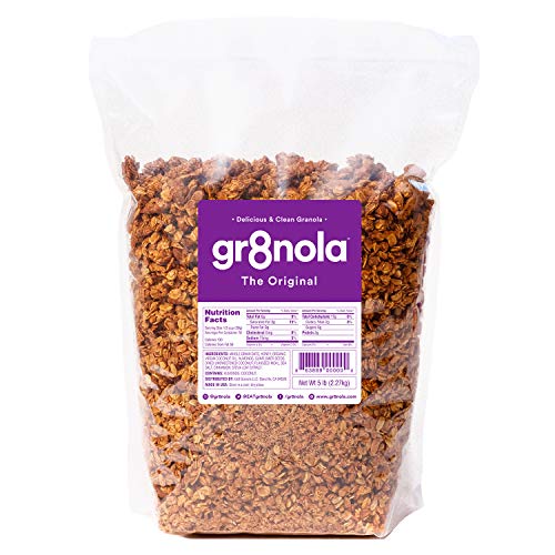 gr8nola THE ORIGINAL - Healthy  Low Sugar Bulk Granola Cereal - Made with Superfoods  Whole Almonds  Honey  Cinnamon and Flaxseed  Soy Free  Dairy Free and No Refined Sugar - 4.5lb Resealable Bag