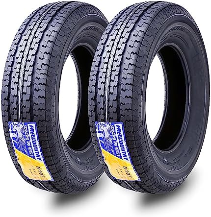 GRAND RIDE Set 2 FREE COUNTRY ST205/75R15 Premium Trailer Tires 205 75 15 8-Ply Load Range D w/Scuff Guard 8mm Tread Depth