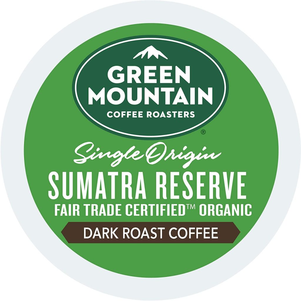 Green Mountain Coffee Roasters Sumatra Reserve Dark Roast K-Cup Pods, 96 Count, Fair Trade Certified