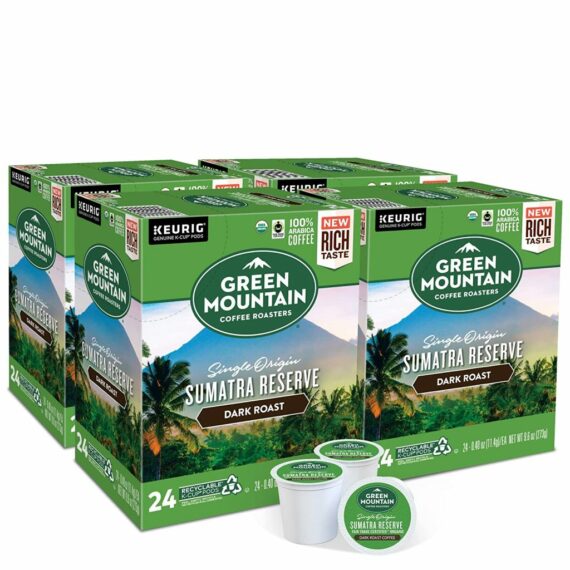 Green Mountain Coffee Roasters Sumatra Reserve Dark Roast K-Cup Pods, 96 Count, Fair Trade Certified