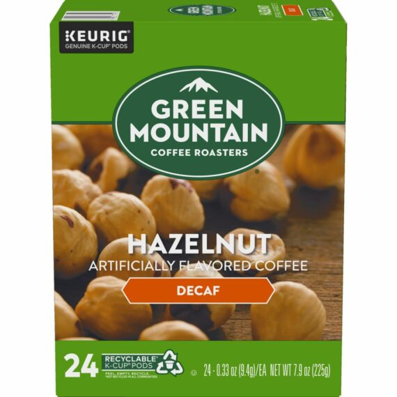 Green Mountain Hazelnut Decaf Light Roast Coffee K-Cup Pods, 96 Count