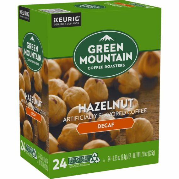 Green Mountain Hazelnut Decaf Light Roast Coffee K-Cup Pods, 96 Count