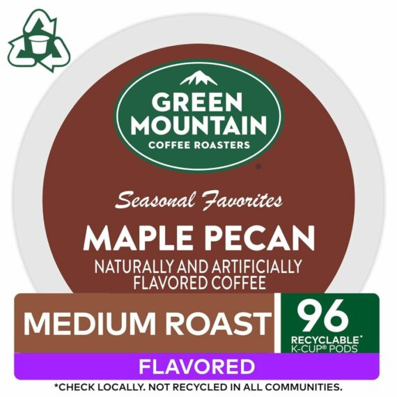 Green Mountain Maple Pecan Coffee K-Cup Pods, Light Roast, 96 Count, 4 Packs of 24