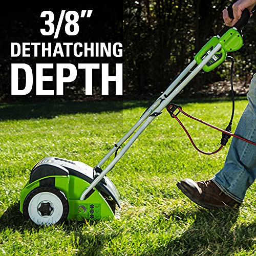 Greenworks 10 Amp 14" Corded Electric Dethatcher (Stainless Steel Tines)
