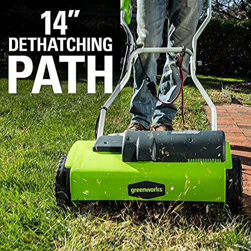 Greenworks 10 Amp 14" Corded Electric Dethatcher (Stainless Steel Tines)