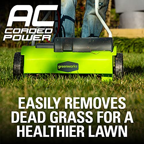 Greenworks 10 Amp 14" Corded Electric Dethatcher (Stainless Steel Tines)