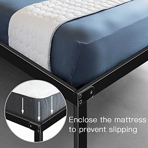 HAAGEEP Queen Bed Frame 18" High Platform with Storage, No Box Spring Needed, Heavy Duty Steel, Easy Assembly