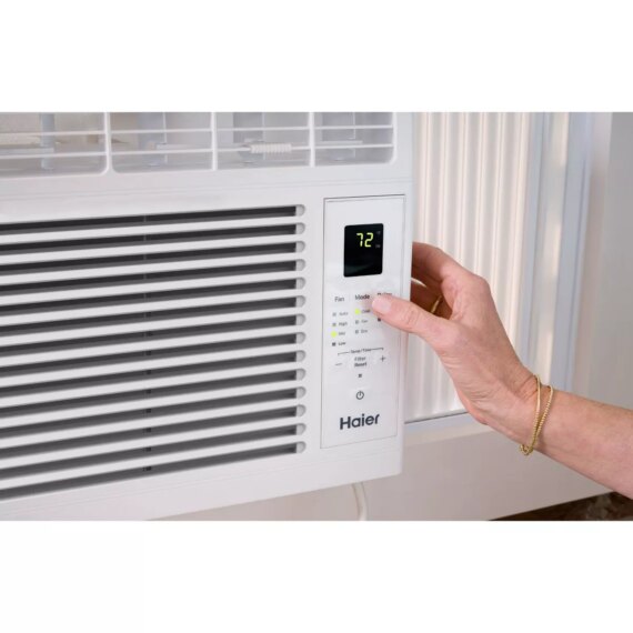 Haier 6000 BTU 115V Electronic Window Air Conditioner with Remote and Eco Mode QHNE06AA