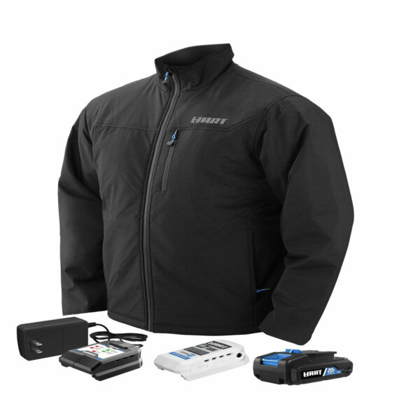 HART Men's Heated Jacket Kit, Medium - 20V, 3 Heating Zones, Wind & Water Resistant, Includes Battery & Charger