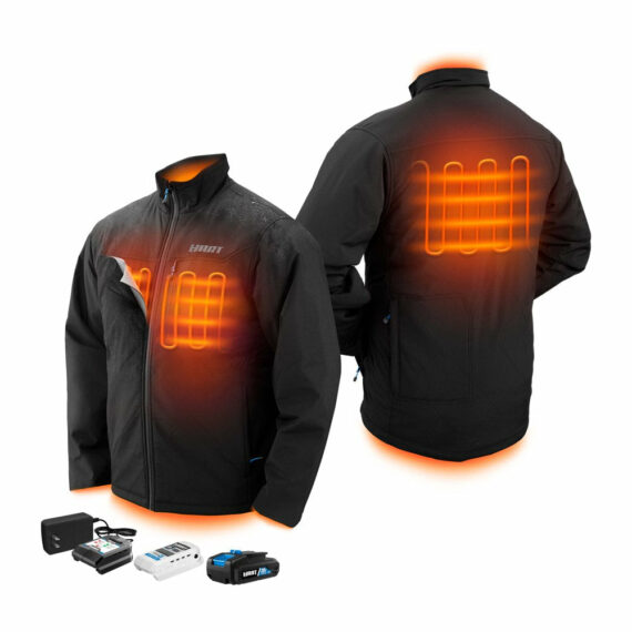 HART Men's Heated Jacket Kit, Medium - 20V, 3 Heating Zones, Wind & Water Resistant, Includes Battery & Charger