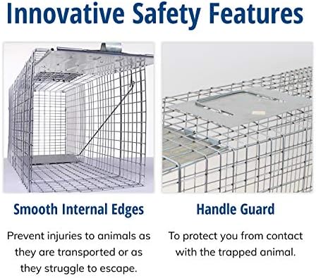 Havahart 1079SR Large 1-Door Humane Catch and Release Live Animal Trap for Raccoons  Cats  Bobcats  Beavers  Small Dogs  Groundhogs  Opossums  Foxes  Armadillos  and Similar-Sized Animals