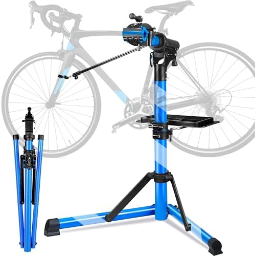 Heavy Duty Bike Repair Stand (Max 110 lbs) - Portable Bicycle Stand Maintenance Workstand Aluminum Made For Electric Bikes  Mountain Bike and Road Bike