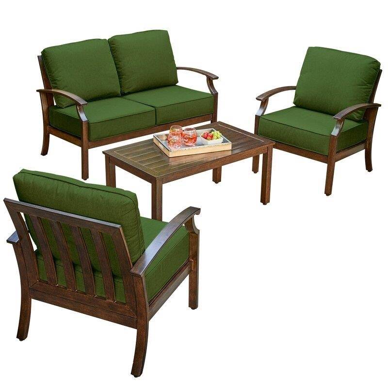 Higden 4 - Person Seating Group with Cushions