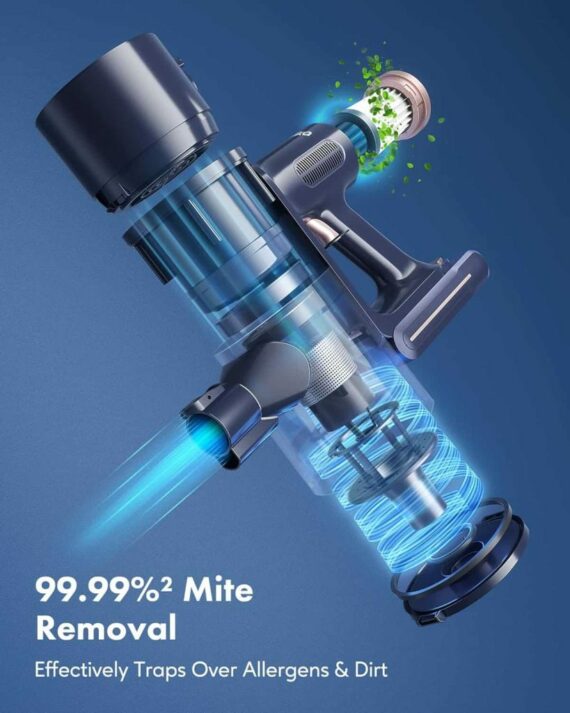 Homeika Cordless Vacuum Cleaner H016, 20Kpa Suction, 200W Motor, 1.5L Capacity, LED Display, Blue