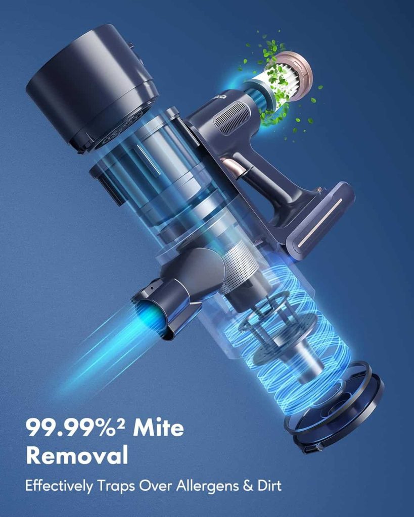 Homeika Cordless Vacuum Cleaner H016, 20Kpa Suction, 200W Motor, 1.5L Capacity, LED Display, Blue