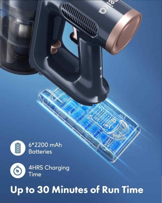 Homeika Cordless Vacuum Cleaner H016, 20Kpa Suction, 200W Motor, 1.5L Capacity, LED Display, Blue