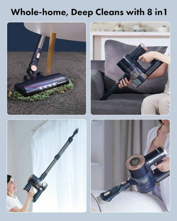 Homeika Cordless Vacuum Cleaner H016, 20Kpa Suction, 200W Motor, 1.5L Capacity, LED Display, Blue