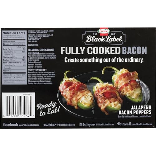 Hormel Black Label  Fully Cooked Bacon  Family Pack  7.56 oz