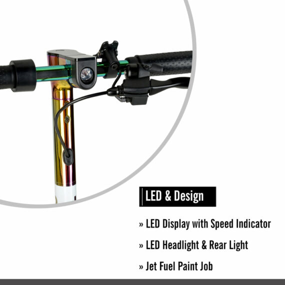 Hyper Toy Company Skute Folding Electric Scooter, 37V 350W, Jet Fuel, LED Display, 16 MPH Max Speed