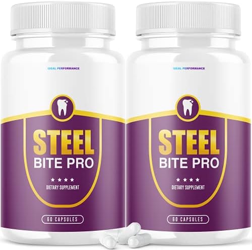 IDEAL PERFORMANCE (2 Pack) Steel Bite Pro Teeth Supplement for Teeth and Gum Repair Dental (120 Capsules)