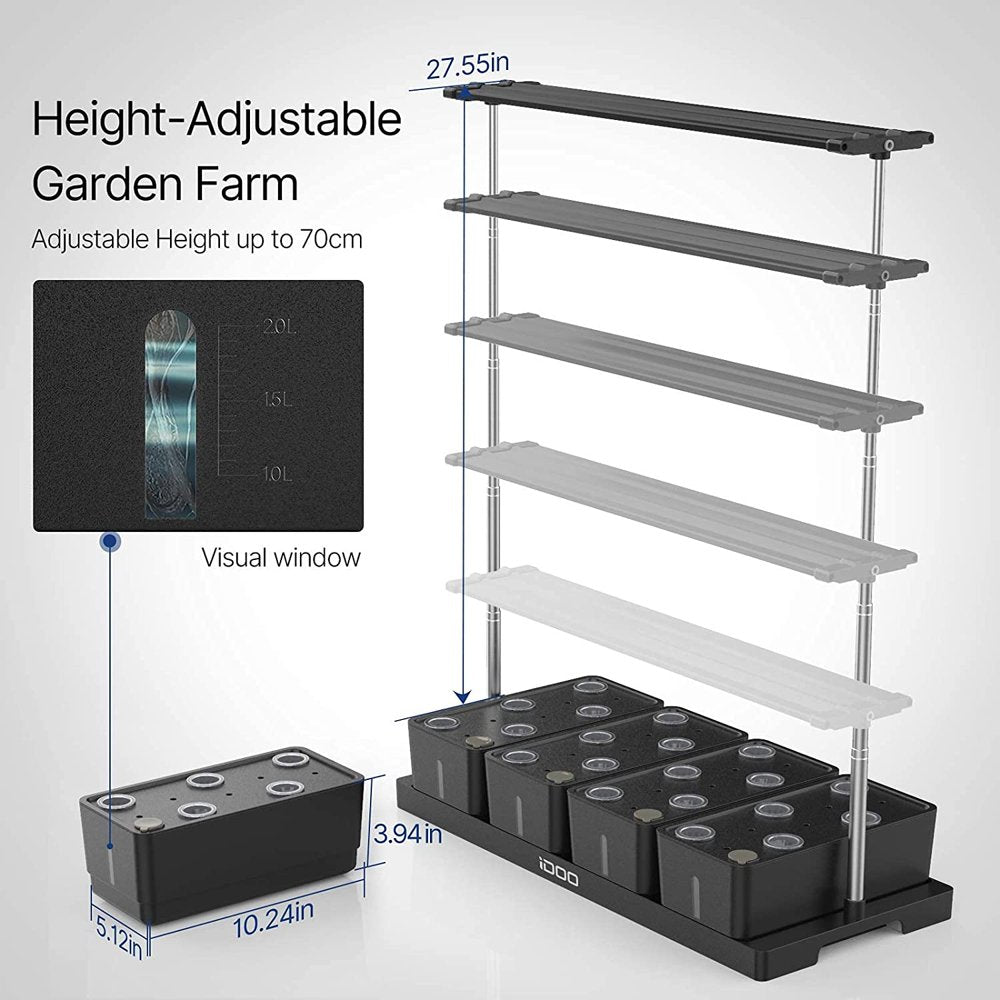 iDOO Hydroponics Growing System - Indoor Herb Garden Planter with 20 Pods & 34W LED Lights